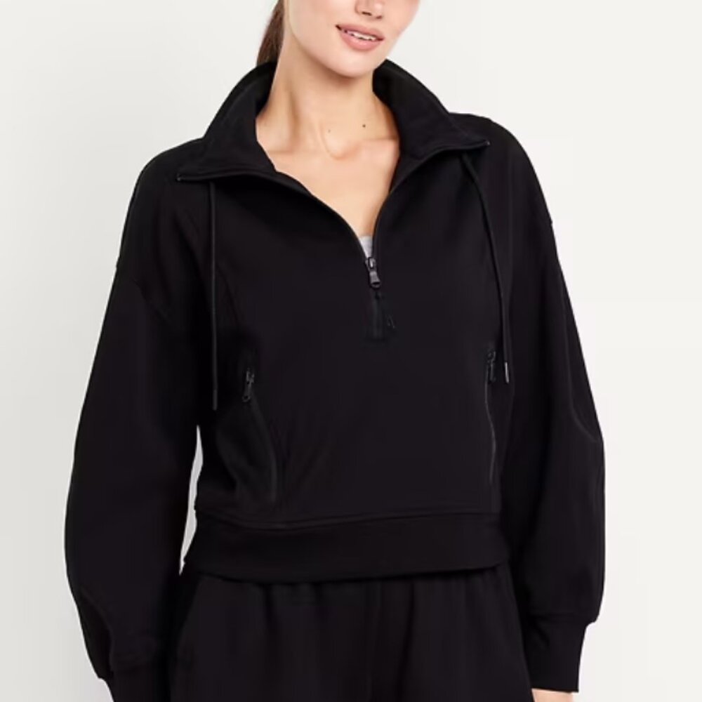 NWOT Old Navy Dynamic Fleece Half-Zip Sweatshirt - Black - Size Medium